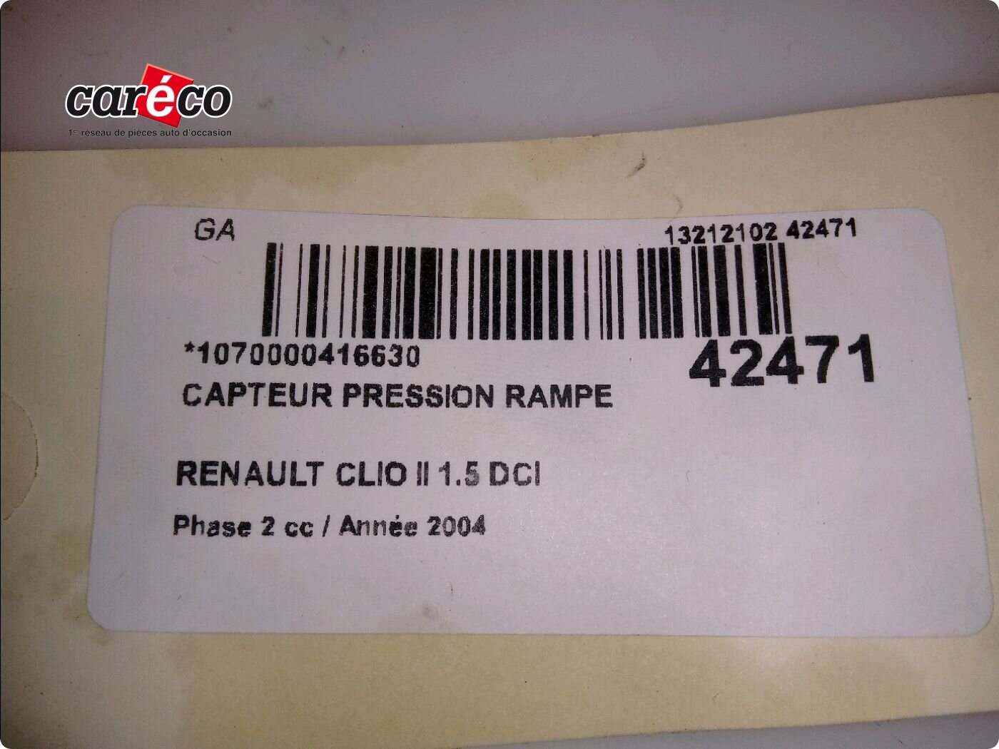 CAPTEUR PRESSION RAMPE RENAULT CLIO II (BB_, CB_) 1.5 dCi (B/CB07)